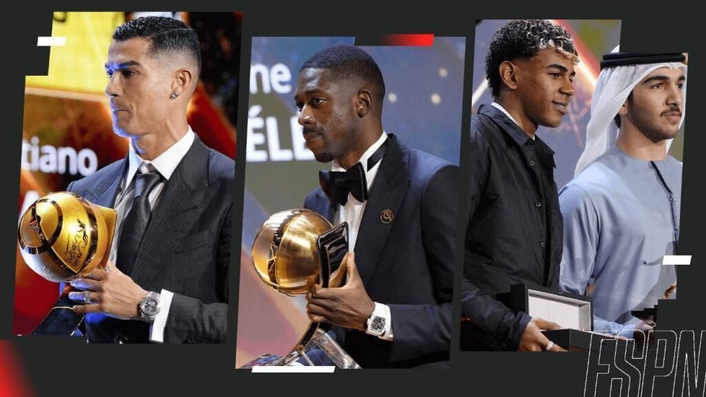Premios Globe Soccer 2025: Dembélé brilla como el mejor, mientras CR7 y Lamine Yamal también son reconocidos